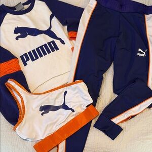 Puma Navy and Orange Athletic Set